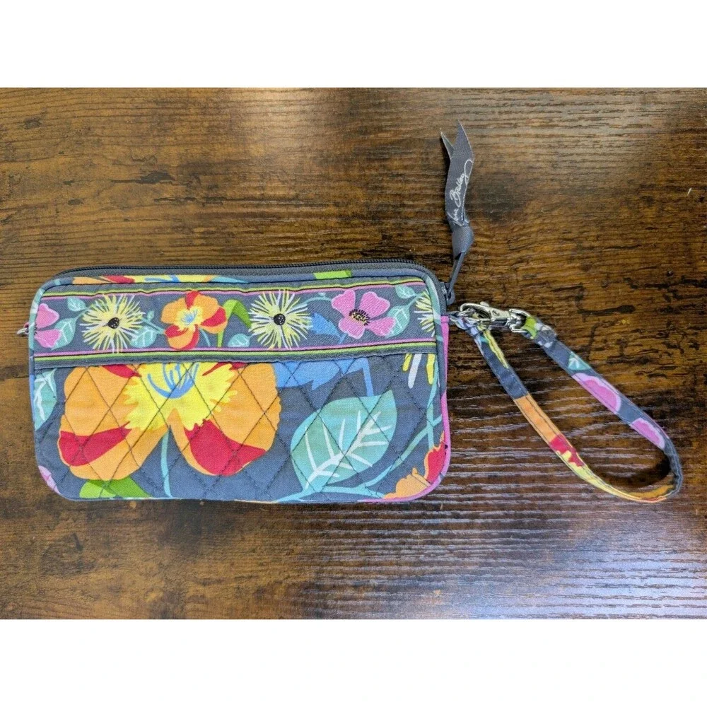 Vera Bradley Wristlet Wallet Jazzy Blooms Floral Retired Pattern Excellent